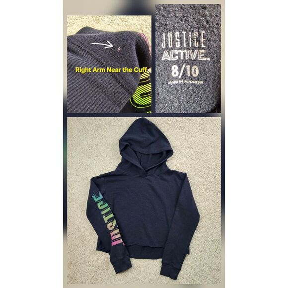 Justice Collection of Various Tops Flannel Hoodie T-Shirts Girls Size 8 - Picture 11 of 13